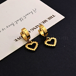 Elegant Stainless Steel Hollow Heart Hoop Earrings&nbsp;HL4677