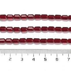 透明ガラスビーズ連売り  ファセットバレル  暗赤色  5~6x4mm  穴：1mm  約78~81個/連  15.94''~18.82''（40.5~47.8センチメートル）&nbsp;GLAA-G112-05B