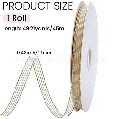 ナイロンリボン  ヘアアクセサリー用  ゴールド  3/8インチ（11mm）  約49.21ヤード（45m）/ロール&nbsp;OCOR-WH20022-016A
