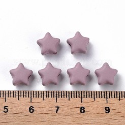 スプレープリントアクリルビーズ  スター  ミディアム蘭  8.5x9.5x5mm  穴：2mm&nbsp;X-MACR-S373-45-O03
