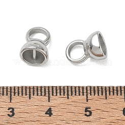 304ステンレススチールコードエンド  エンドキャップ  ステンレス鋼色  10.5x8x8mm  穴：2.5mm＆4.5mm&nbsp;SA-CBA5270-01B-G