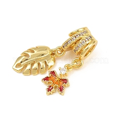 Brass Micro Pave Clear Cubic Zirconia Pendants&nbsp;CU-CBAD306-08G-01
