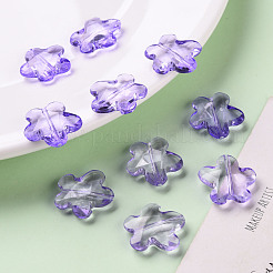 透明なアクリルビーズ  多面カット  花  ミディアムスレートブルー  18.5x18.5x5.5mm  穴：1.2mm  約470個/500g&nbsp;TACR-S154-32B-47