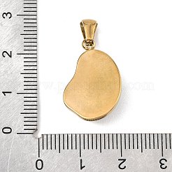 天然苔瑪瑙のペンダント  304ステンレススチールの楕円形チャーム  ゴールドカラー  イオンプレーティング（ip）  22x13.5x6.5~7mm  穴：4.5x3.5mm&nbsp;G-C278-01G-11