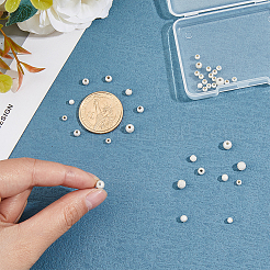 36Pcs 3 Size Round 925 Sterling Silver Textured Beads&nbsp;STER-DC0001-33