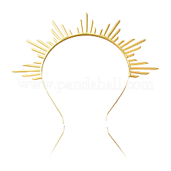 合金ヘアバンド  女性の女の子のためのヘアアクセサリー  聖母の光輪  ゴールドカラー  188x215x5mm&nbsp;OHAR-WH20007-08G