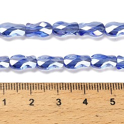 電気メッキガラスビーズセット  魚  ABカラー  多面カット  コーンフラワーブルー  10x6x4mm  穴：1.2mm  約70個/連  27.56''（70センチメートル）&nbsp;EGLA-P066-01A-AB05