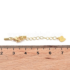 スターリングシルバーカーブチェーンエクステンダー925個  カニカンとコードエンドを備えたエンドチェーン  ハートチェーンタブ  s925スタンプあり  18KGP本金メッキ  21.5mm&nbsp;STER-G039-03A-G