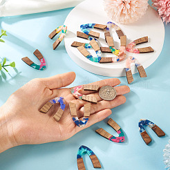 16Pcs 8 Colors Resin and Walnut Pendants&nbsp;FIND-TA0006-36B
