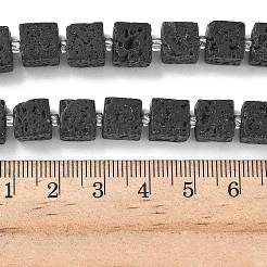 天然溶岩岩ビーズ連売り  キューブ  シードビーズで  8~8.5x8~8.5x8~8.5mm  穴：1.2mm  約38~39個/連  14.96''（38cm）〜15.35''（39cm）&nbsp;G-D338-A11