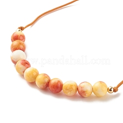 Round Natural White Jade Braided Bead Bracelet&nbsp;BJEW-JB07969