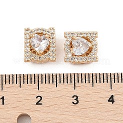 Rack Plating Brass Micro Pave Cubic Zirconia Beads&nbsp;KK-F879-07G