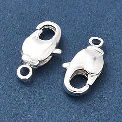 真鍮カニカン  長持ちメッキ  鉛フリー＆カドミウムフリー  ラックめっき  925銀メッキ  14x7x3mm  穴：1.8mm&nbsp;KK-H532-17D-S