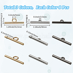 24Pcs 3 Colors Alloy Toggle Clasp Bar&nbsp;FIND-SC0014-54