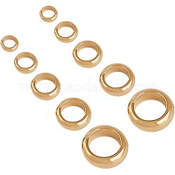 304ステンレススチールスペーサービーズ  ロンデル  混合サイズ  ビーズコンテナ付  ゴールドカラー  6.8x5.2x1.1cm  約100個/箱&nbsp;STAS-UN0001-81G
