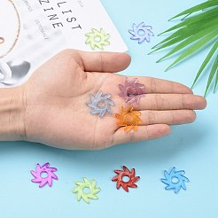 透明なアクリルビーズ  太陽  ミックスカラー  直径25mm  厚さ2mm  穴：7mm  約833個/500g&nbsp;PL878Y