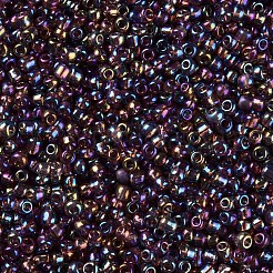 ラウンドガラスシードビーズ  透明色の虹  ラウンド  ミスティローズ  12/0  2mm  穴：1mm  約30000個/ポンド&nbsp;SEED-A007-2mm-176