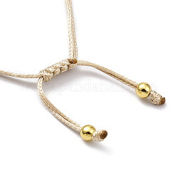 Adjustable Glass Beaded & Brass Chains Link Bracelet for Women&nbsp;BJEW-O187-12