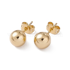 Rack Plating Brass Round Ball Stud Earrings for Women&nbsp;EJEW-F294-08D-G