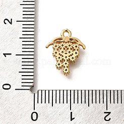 真鍮製マイクロパヴェキュービックジルコニアペンダント  ブドウのチャーム  18KGP本金メッキ  13.5x11x2mm  穴：1mm&nbsp;KK-K294-36G