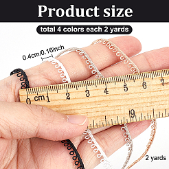 8 Yards 4 Colors Rayon Button Looping Ribbon&nbsp;OCOR-GO0001-17