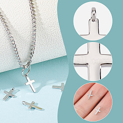 4Pcs Rhodium Plated 925 Sterling Silver Cross Charms&nbsp;FIND-GO0002-62A