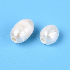 天然な培養された淡水パールビーズ  ライス  乳白色  6~12x4.5~6mm  穴：1.4~1.5mm&nbsp;PEAR-R064-101