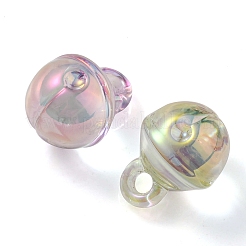 UVメッキレインボー虹色透明アクリルペンダント  鐘のチャーム  ミックスカラー  20.5x15.5mm  穴：3.5mm&nbsp;OACR-P010-06