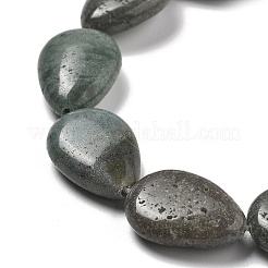 天然石インディアン瑪瑙ビーズ連売り  フラットティアドロップ  18x13x6mm  穴：0.8mm  約11個/連  7.48''（19センチメートル）&nbsp;G-P528-L25-01