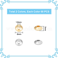 120Pcs 2 Colors 304 Stainless Steel Spacer Beads&nbsp;STAS-UN0050-37