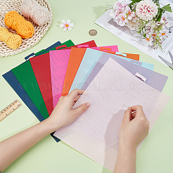 8Pcs 8 Colors Plastic Mesh Canvas Sheets&nbsp;DIY-BC0015-46