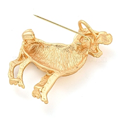 Golden Zinc Alloy with Rhinestone Brooches&nbsp;LS-JEWB-B018-03G-01
