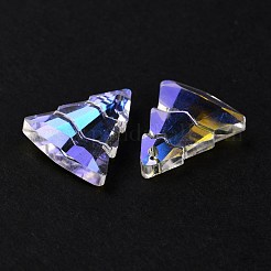ガラスラインストーンチャーム  クリスマスツリー  クリスタルのきらめき  15x13.5x5mm  穴：1.2mm&nbsp;RGLA-O002-A01-001SI