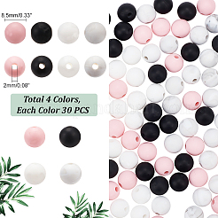 120Pcs 4 Colors Food Grade Eco-Friendly Silicone Focal Beads&nbsp;SIL-PH0001-12