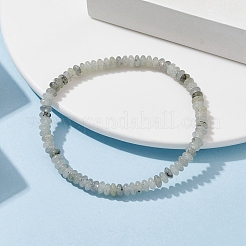 ナチュラルホワイトラブラドライトロンデルビーズストレッチブレスレット  内径：2インチ（5.15cm）&nbsp;BJEW-JB09980-04