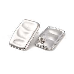 変色しない長方形の304ステンレススチール製スタッドピアス（女性用）  ステンレス鋼色  30x19mm&nbsp;EJEW-L272-020P