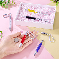 5Pcs 5 Colors Aluminum Practical 6-in-1 Keychain Pen&nbsp;AJEW-TA0002-13B