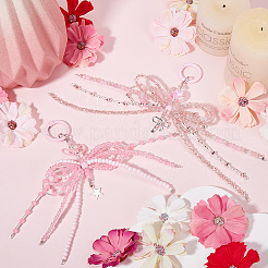 2Pcs 2 Styles Alloy with Glass Seed Bead Pendant Decorations&nbsp;KEYC-SP0001-21A