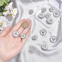 14Pcs 2 Styles Resin Shank Buttons&nbsp;BUTT-ME0001-46