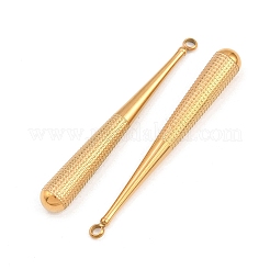 304ステンレスペンダント  野球用バット  鉛フリー＆カドミウムフリー  イオンプレーティング（ip）  18KGP本金メッキ  46x5.5mm  穴：1.8mm&nbsp;STAS-H241-38C-G