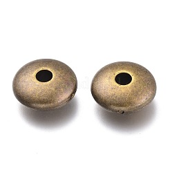 CCBプラスチックビーズ  フラットラウンド/ディスク  アンティークブロンズ  13x5mm  穴：3mm&nbsp;CCB-O004-02AB