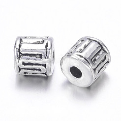チベット風合金ビーズ  コラム  アンティークシルバー  鉛フリー＆カドミウムフリー  4.5x4.5mm  穴：1.5mm&nbsp;X-LF0030Y