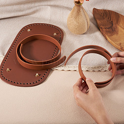 1Pc Oval PU Leather Knitting Crochet Bags Nail Bottom Shaper Pad&nbsp;DIY-TA0014-91B