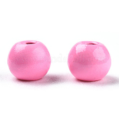 塗装合金ビーズをスプレー  ラウンド  ショッキングピンク  4x3mm  穴：1.2mm&nbsp;PALLOY-TAC0044-50B