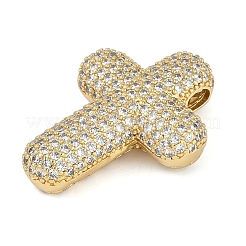 Brass Micro Pave Clear Cubic Zirconia Beads&nbsp;KK-S392-01G