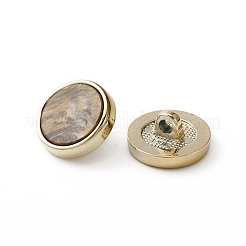 樹脂シャンクボタン  メッキプラスチックパーツ付き  1穴  フラットラウンド  ココナッツブラウン  17.5~18x8.5mm  穴：3mm&nbsp;LS-FIND-WH0147-37H