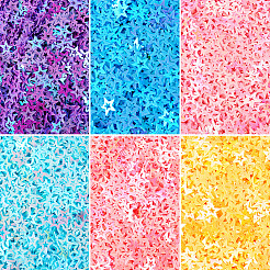 120g 6色のプラスチックスパンコールビーズ  縫製工芸品の装飾  ミックスカラー  6x6mm  20 G /カラー&nbsp;PVC-TA0001-05A