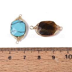Natural & Synthetic Mixed Gemstone Connector Charms&nbsp;G-Q606-27KCG