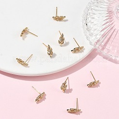 SHEGRACE Brass Micro Pave Cubic Zirconia Stud Earrings&nbsp;XGRQ4N841-719G