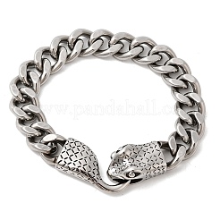 304 Stainless Steel Cuban Link Chains Bracelets for Unisex&nbsp;BJEW-A092-03P